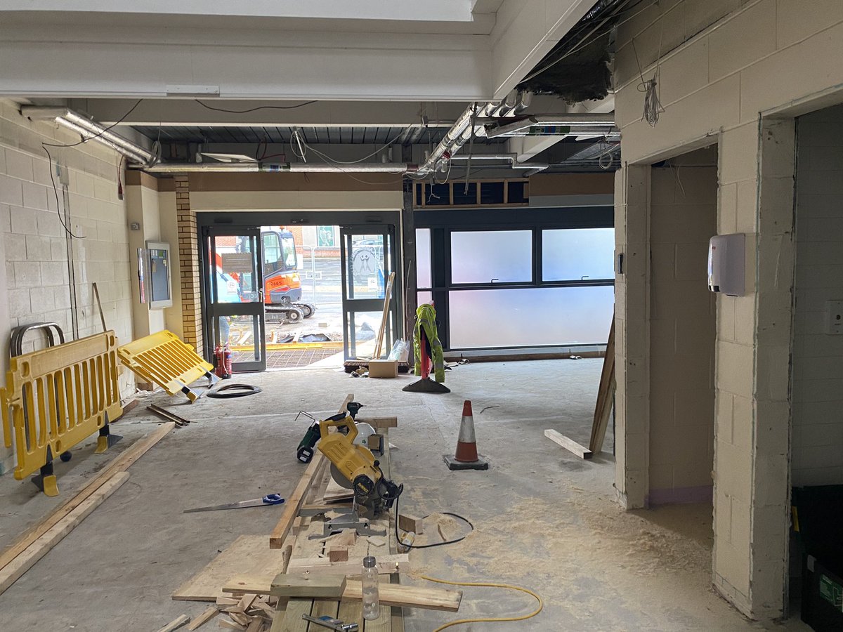 Week 10 into our 35week build programme @BLGCofficial refurbishment 🙌 coming along swimmingly ! Demolition ☑️ and now building walls, creating new spaces, single toilet cubicles, and almost ready for the foundations for our glass extension #excited #builbackbetter