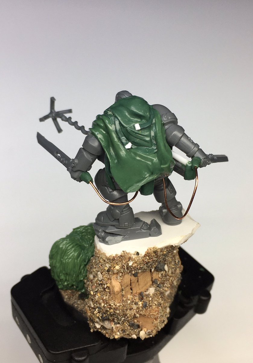 WIP of my Attack on Titan inspired reiver made from multiple bits, sprue, plasticard and green stuff! #AttackOnTitan #warhammer40k #Warmongers #WarhammerCommunity #warhammer