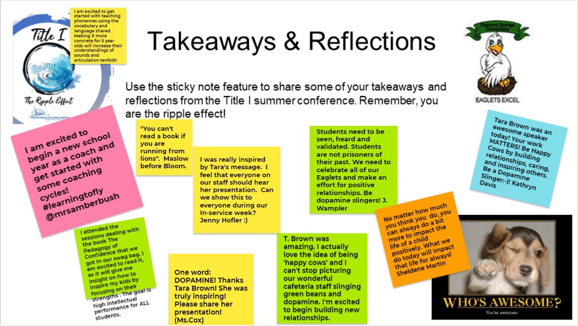 mrsamberbush's tweet image. What a great conference @VBTitleI! #VBRippleEffect @vbschools @dspringses #learningtofly @tarambrown