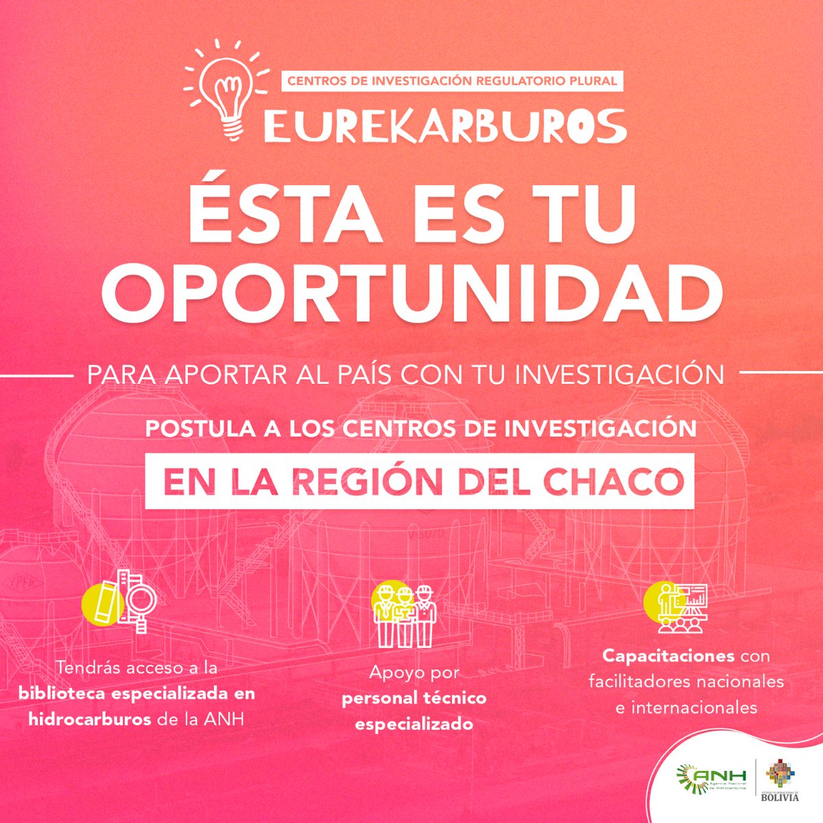 AnhBolivia's tweet photo. No pierdas esta oportunidad de formar parte de la familia de la #ANH y postula a una pasantía. Regístrate para entrar al Centro de Investigación Regulatorio Plural #CIRP de la región del Chaco.
Para más información, ingresa a: https://t.co/3AQcRcWniL
#AtréveteASoñar https://t.co/l8lA4G9FgX