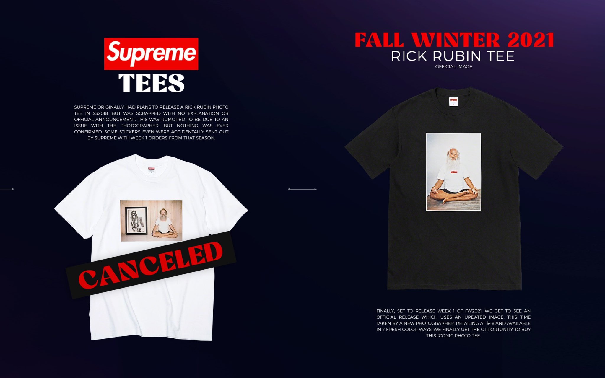 supreme Rick Rubin Tee M 2021 新品 - Tシャツ/カットソー(半袖/袖なし)