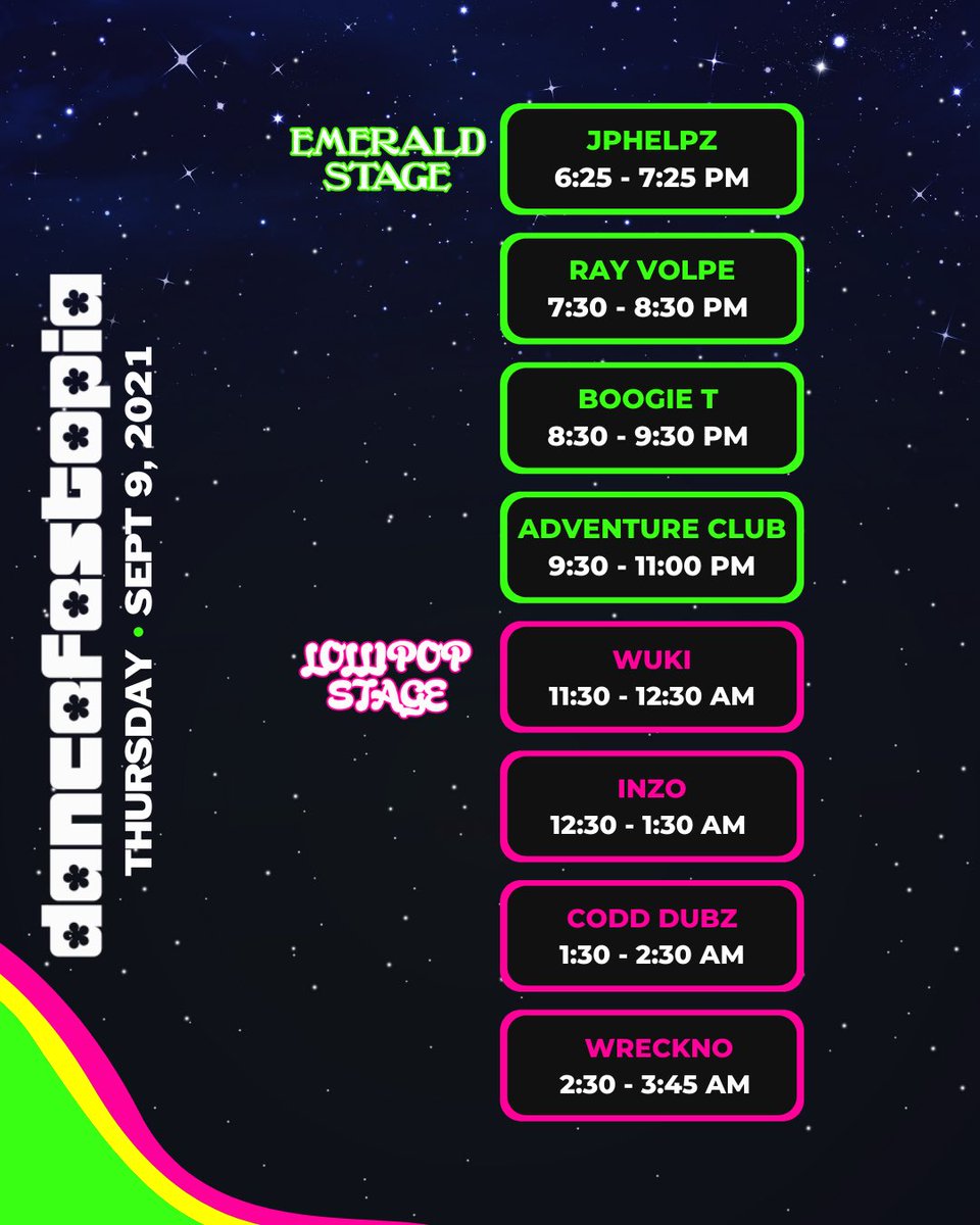 Dancefestopia schedule  2021