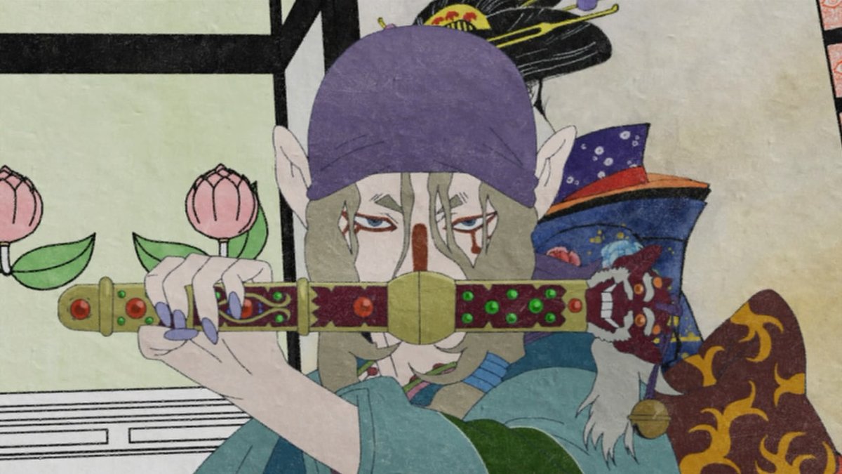 foxcharas's tweet image. Today's fox-themed character is the medicine seller/kusuriuri from mononoke!