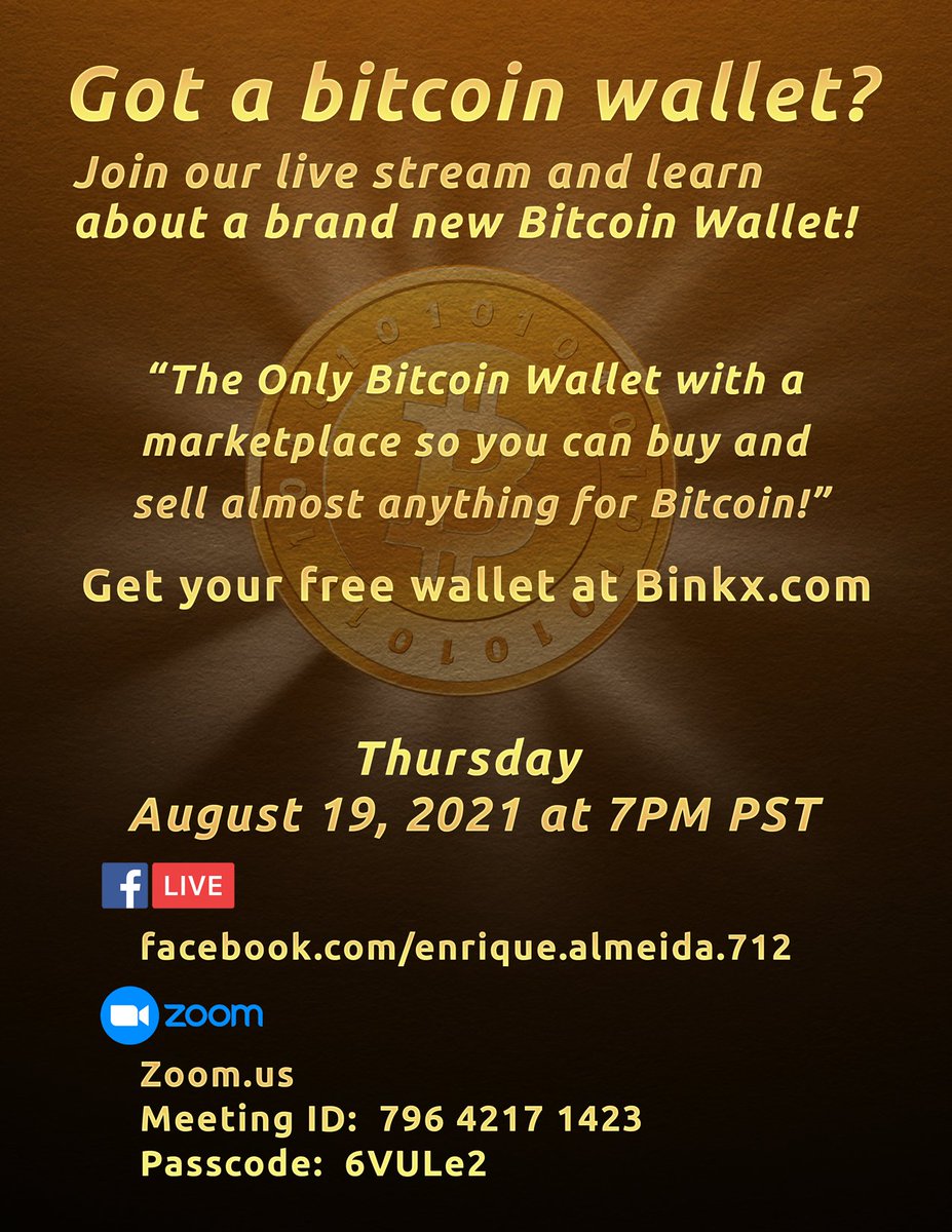 binkxApp's tweet photo. It's Official! The https://t.co/7WE85nUxS2 Bitcoin wallet is Live! It's free just go to https://t.co/uRW3nuJvfR!
We will be having a live webinar tomorrow here on facebook! Here is the invite as well as video explaining Binkx. 
https://t.co/qasThUlDXf https://t.co/Smeq3V4Ixx