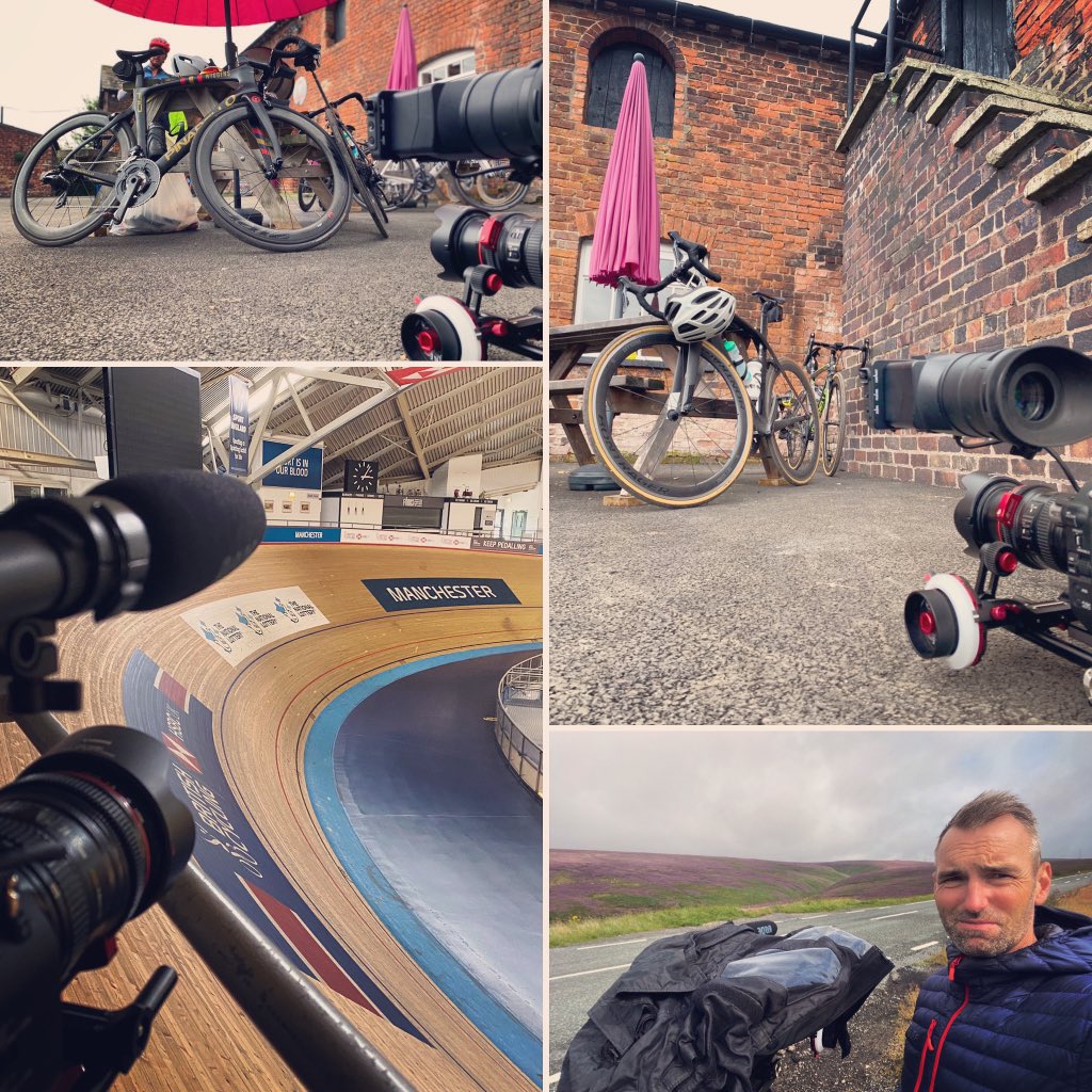 From boats to bikes! A gruelling day for riders & crew today but some amazing sites and locations 🎥 with @racingwelfare @piecyclingevents for @EquineP @SkySportsRacing #roadcyling #charitycycle #yorkshire #manchester #manchestervelodrome #racingwelfare🐎