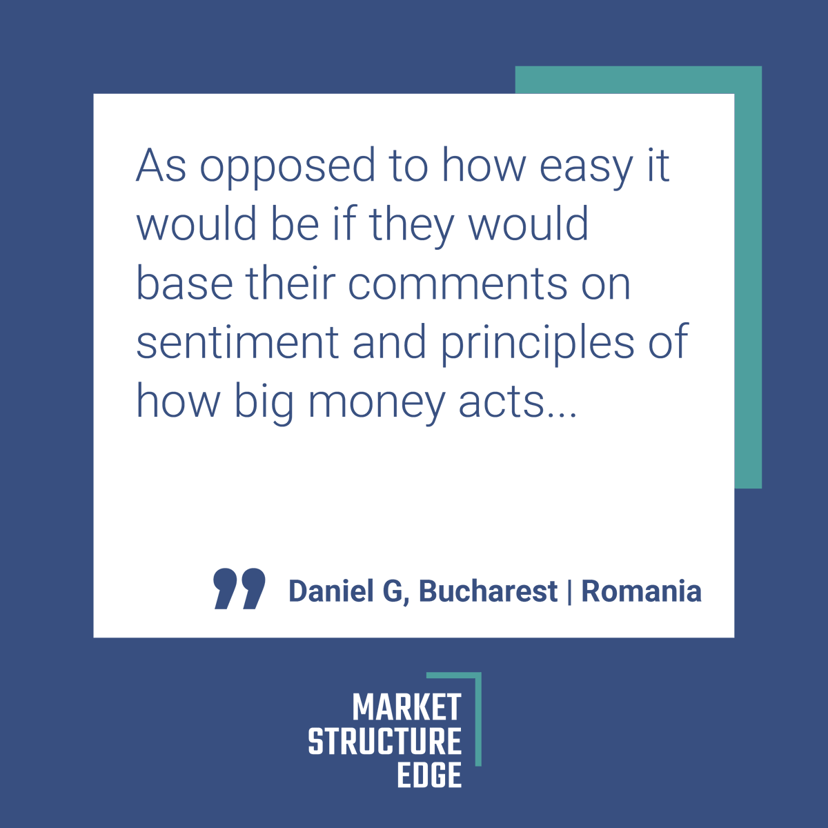 EdgeStructure's tweet image. And we have 100% focus on you... We&apos;re always so grateful to our loyal subscribers and their kind words. Pt. 1 

Sign up for a FREE 14-day trial here: rb.gy/nwtvtm

#MSE #MarketStructureEDGE #CustomerReviews #CustomerFeedback #Reviews #Testimonial #ClientTestimonial