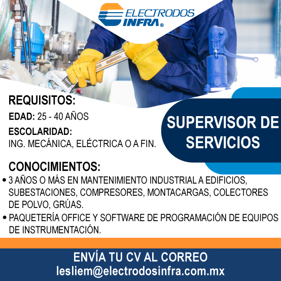electrodosinfra's tweet photo. ÚNETE A NUESTRO EQUIPO. Si cumples con todos los requisitos envíanos tu CV al correo lesliem@electrodosinfra.com.mx https://t.co/EYhYk4CLYq