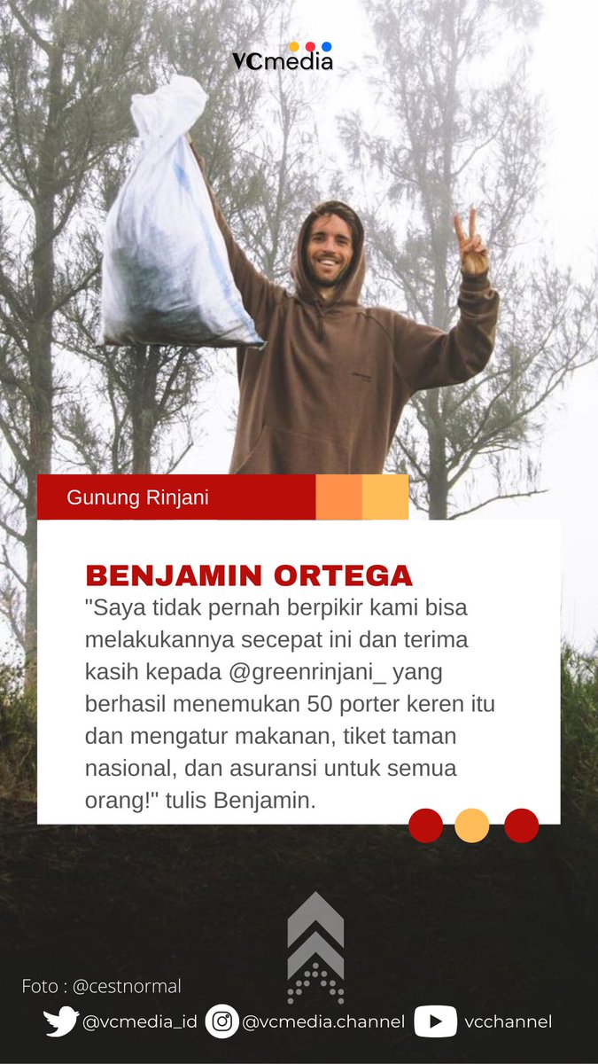 VCmedia_id's tweet image. Seperti dikutip dari Kompas.com, Baru-baru ini, aksi seorang warga Perancis bernama Benjamin Ortega menuai kekaguman berbagai pihak. Benjamin Ortega diketahui turut dalam aksi angkut sampah di gunung Rinjani, Nusa Tenggara Barat (NTB).  #VCmedia #gunungrinjani
