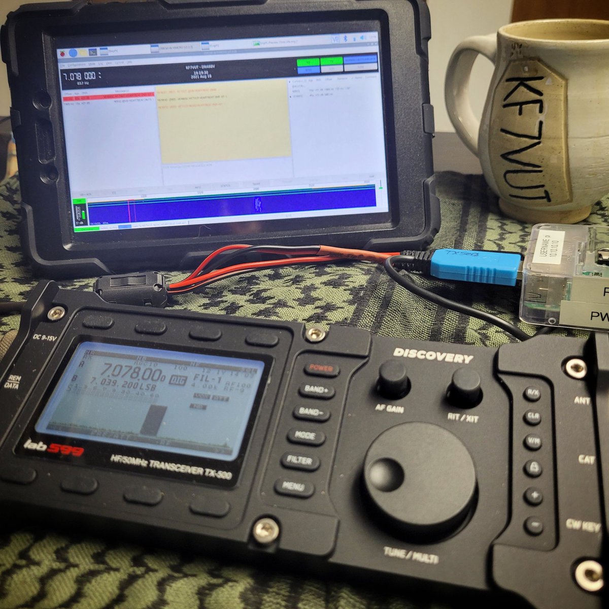 I've got the TX-500 working well with JS8 and PatWinlink with the Raspberry Pi3b running @KM4ACK Build-a-Pi. #Lab599 #TX500 #hamradio #amatuerradio #js8 #patwinlink #QRP #RPI