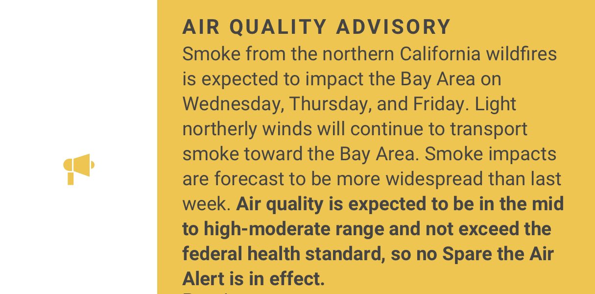 Sunnyvale DPS on Twitter "Air quality in Sunnyvale is impacted as a