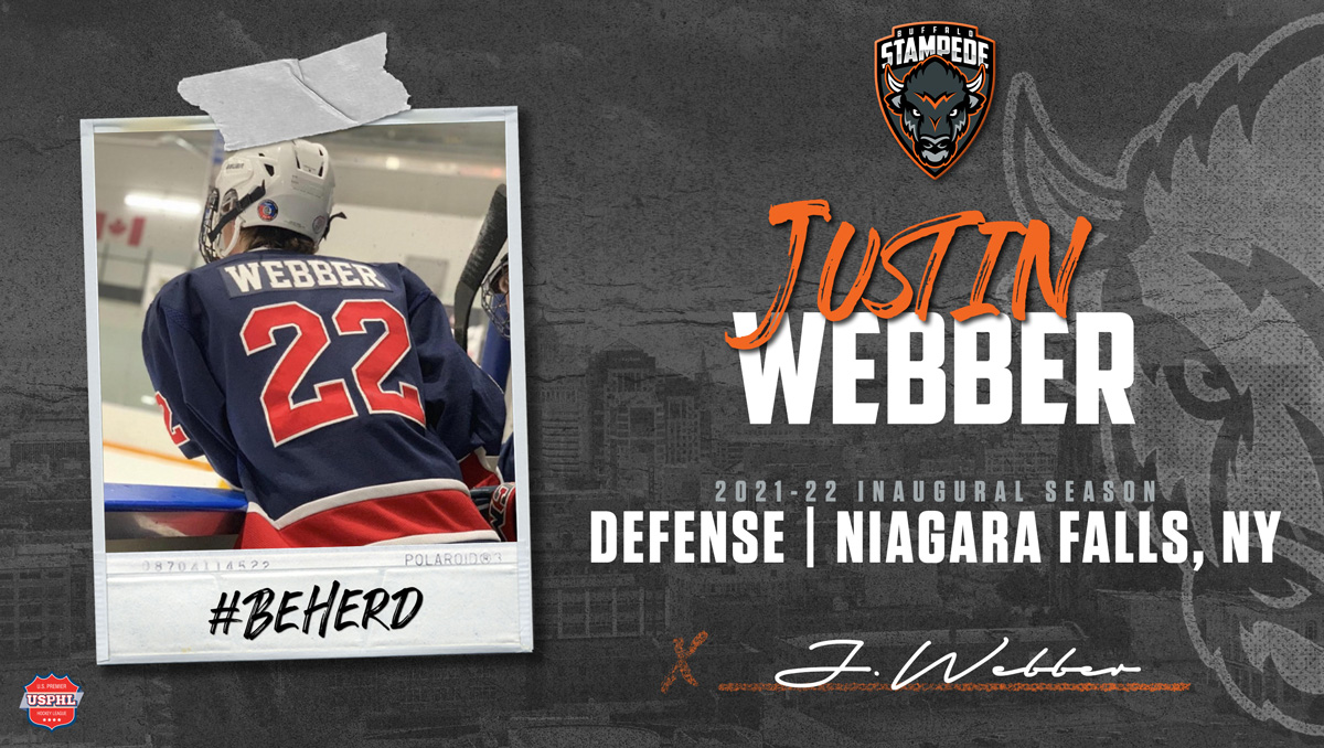 buffjrstampede's tweet image. The Stampede are excited to announce that Defenseman, Justin Webber has signed on for the 2021-22 @USPHL  season! The Niagara Falls, NY native comes to the Stampede from the Buffalo Regals 18U AAA program. Congrats Justin and welcome to the team! #BeHerd @The_DanKShow