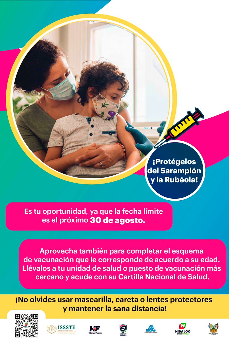 IsssteHidalgo's tweet photo. 🔴📻 #EnVivo Subdelegado Médico @drarseniotorres en entrevista con @adpesa en #AlAire98.1Fm, hablando sobre la vacunación contra el #Sarampión y la #Rubéola, fecha límite para proteger a los menores: 30 de agosto 2021.

¡Protégelos!

#QuédateEnCasa
#NoBajemosLaGuardia https://t.co/4gGgSnjJCb