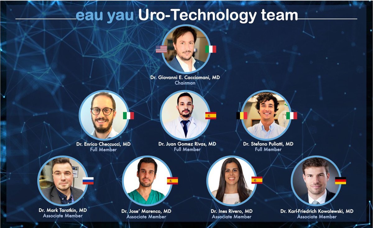 EAU Young Academics Urologist. Uro-Tech group (@eau_yaurotech) on Twitter photo 🤖 Meet <a href="/EAU_YAUroTech/">EAU Young Academics Urologist. Uro-Tech group</a> active team members
🎯Urology has always been in pole position to endorse new technologies due to its biodiversity in clinical, surgical, oncological, and diagnostic applications <a href="/Uroweb/">European Association of Urology (EAU)</a> <a href="/eauesut/">European Section of Uro-Technology (ESUT)</a>
Chair: <a href="/Cacciamani_MD/">Dr. Giovanni E Cacciamani MD MSc FEBU 🇮🇹🇺🇸🇪🇺</a> 🤖 Meet <a href="/EAU_YAUroTech/">EAU Young Academics Urologist. Uro-Tech group</a> active team members
🎯Urology has always been in pole position to endorse new technologies due to its biodiversity in clinical, surgical, oncological, and diagnostic applications <a href="/Uroweb/">European Association of Urology (EAU)</a> <a href="/eauesut/">European Section of Uro-Technology (ESUT)</a>
Chair: <a href="/Cacciamani_MD/">Dr. Giovanni E Cacciamani MD MSc FEBU 🇮🇹🇺🇸🇪🇺</a>