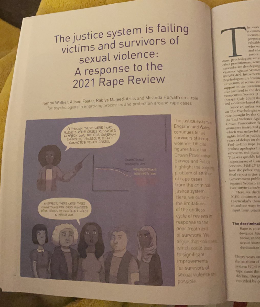 It’s here in print finally 😊 interested in a response to the #2021 #rape #review see our response in <a href="/psychmag/">The Psychologist</a> 👇👇we need a better response for victims and survivors of rape!! @Miranda_Horvath <a href="/R_MajeedAriss/">Dr Rabiya Majeed-Ariss</a> <a href="/retsofnosila/">Alison 🐦</a>