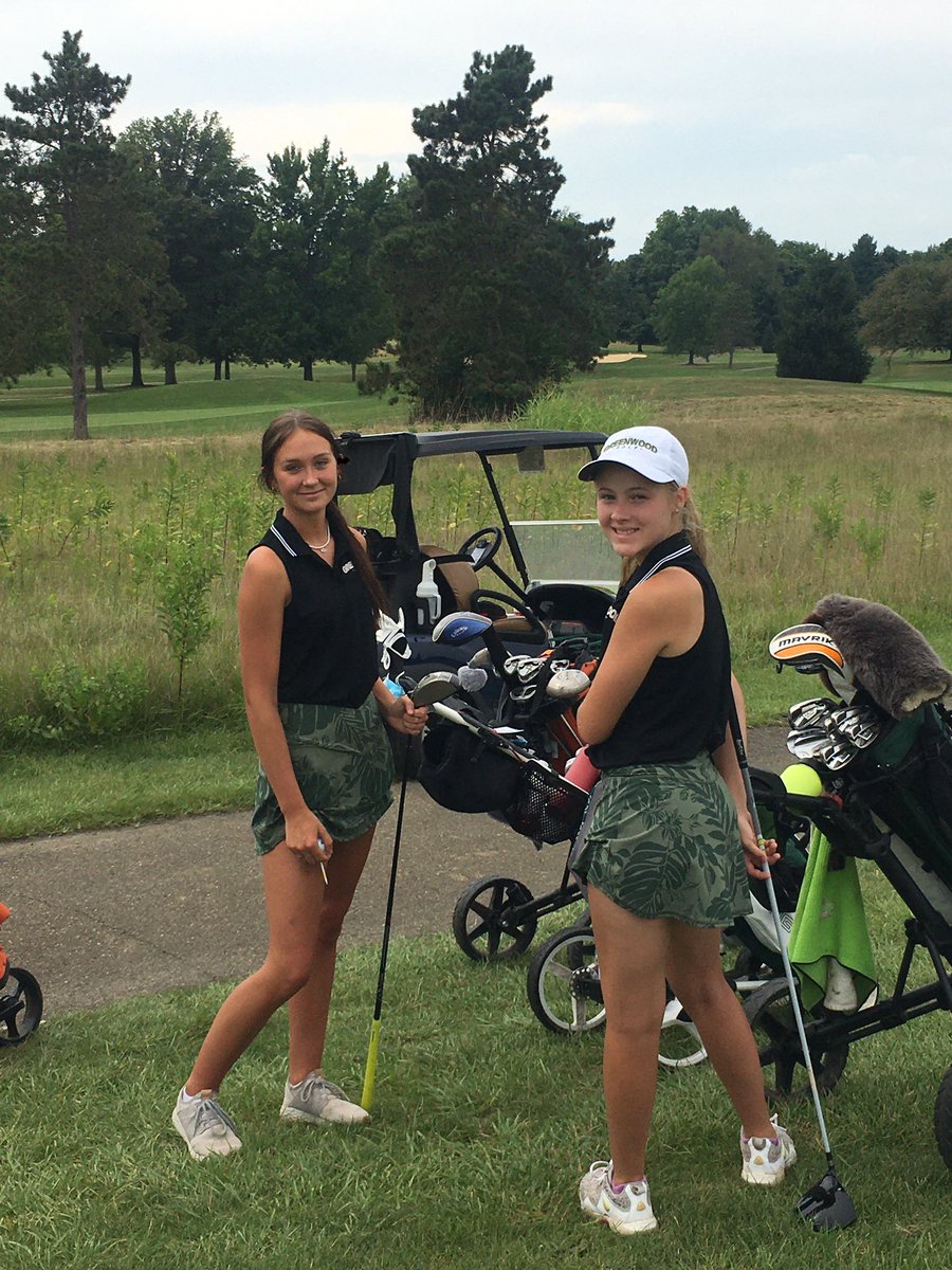 Celia and <a href="/MadisonShaffer1/">Madison</a> ready to tee off vs Columbus East <a href="/Gwoodathletics/">Greenwood Athletics</a>