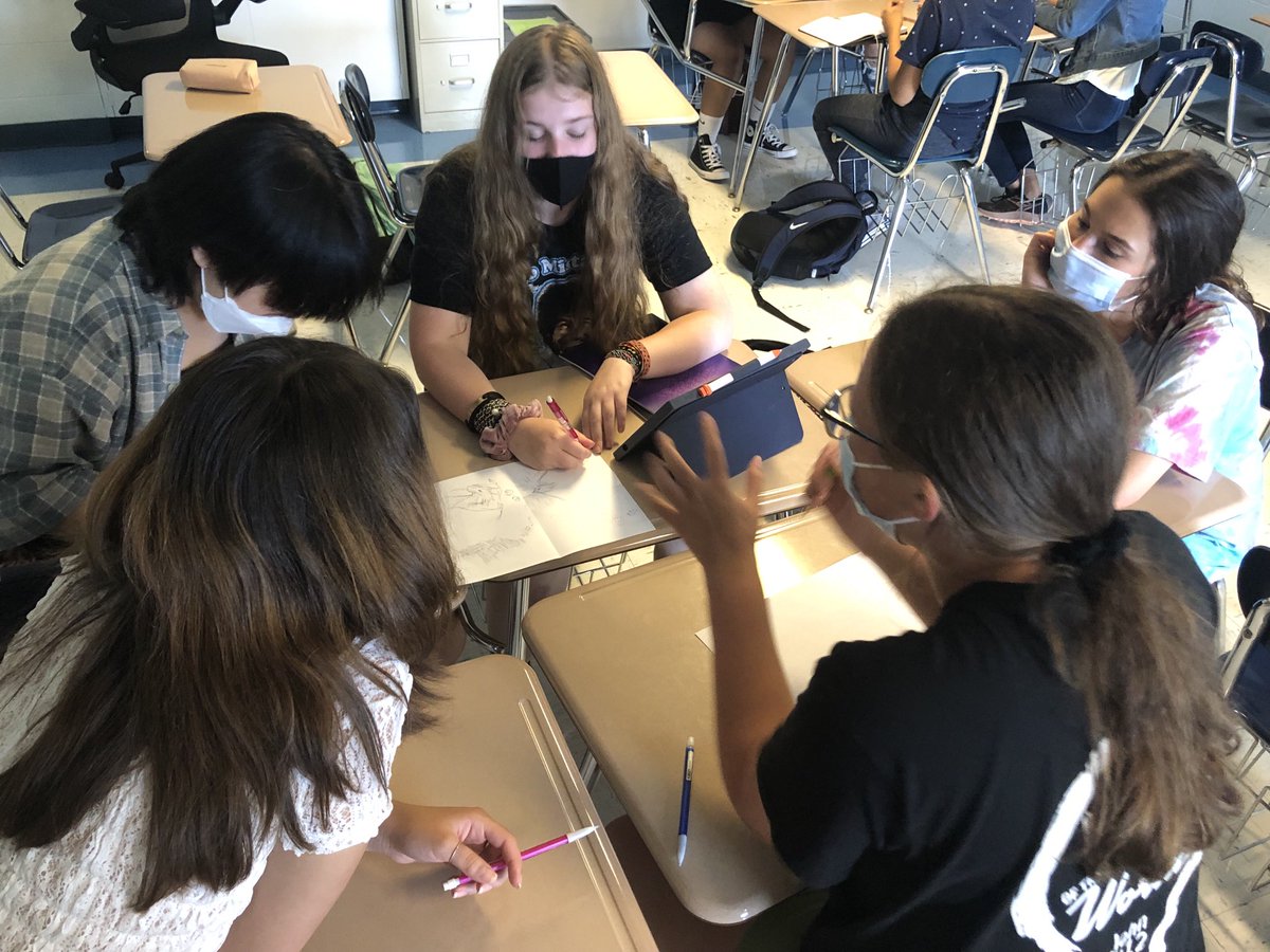 ChristinePacyk's tweet photo. Circus Literary Magazine staff hard at work brainstorming this year’s theme. ⁦@teachwritenow⁩, ⁦@OrinXavier⁩, ⁦@timotheus78⁩ https://t.co/2ysGxz7l0f