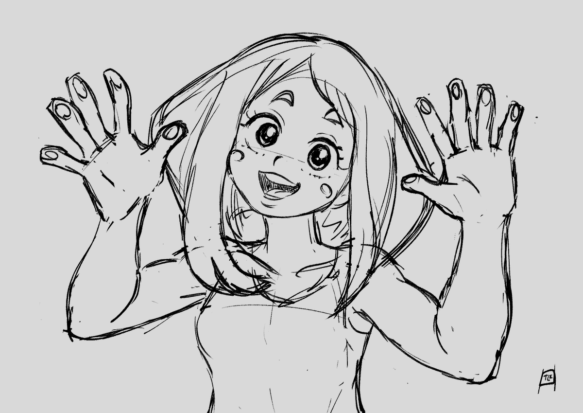 Tlauz_ani's tweet photo. Quick sketch
#お茶子 #Ochakouraraka https://t.co/XresXCppyd