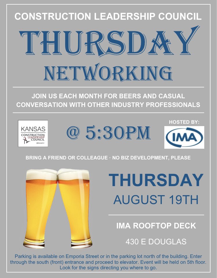 TOMORROW!!! Networking rooftop style! Hosted by <a href="/IMAfinancial/">IMA Financial Group</a> ! See you at 5:30!