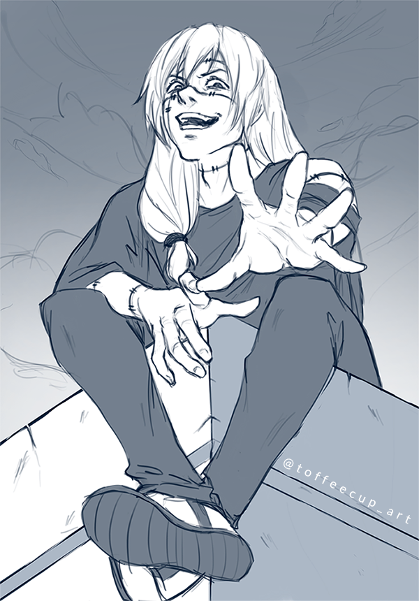 Toffeecup Recently Finished Watching Jujutsu Kaisen And Wanted To Sketch Some Quick Fanart Of One Of My Favorite Characters Mahito This Was Also Good Hand Drawing Practice Jujutsukaisen Jjk