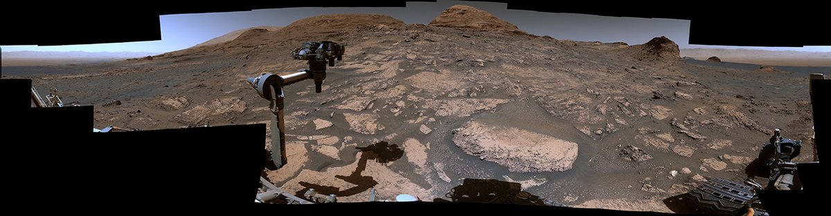 NASA_SLS's tweet photo. NASA's @MarsCuriosity Rover has spent nine years exploring Mars, and its photos and videos are still exciting all of us back here on Earth. 

CHECK OUT these images of knobbly rocks and rounded hills as Curiosity climbs Mount Sharp >> https://t.co/WDpjieN9cs https://t.co/1a3GKicTeE