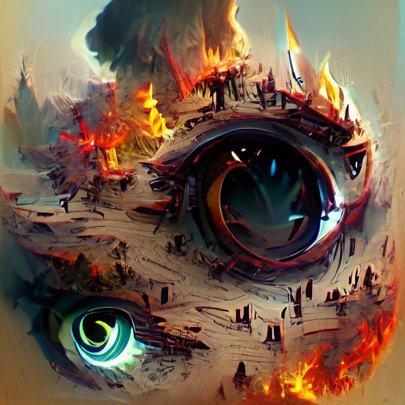 frogyellow1's tweet image. #vqgan #machinearning #aiart #generativeart Eye of Fire