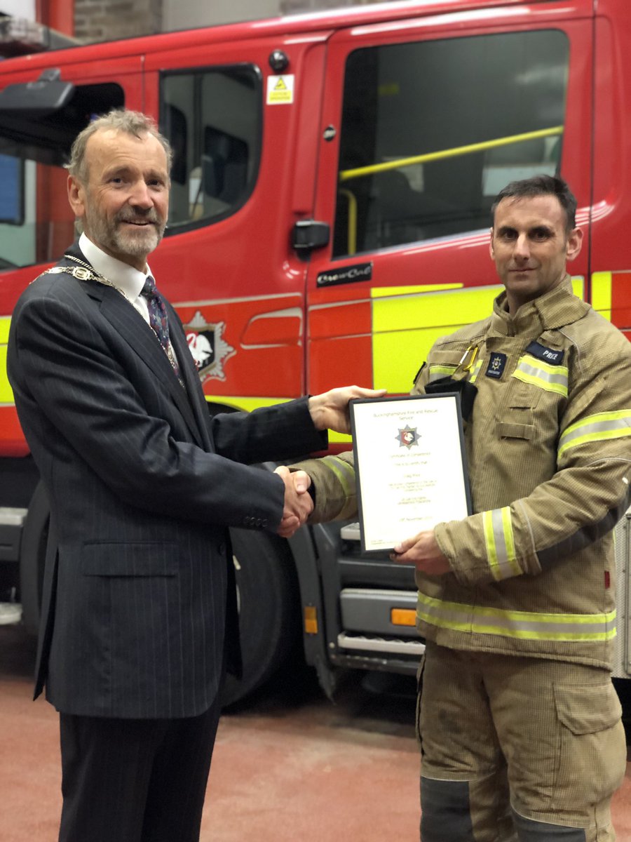 #Congratulations to #firefighter Craig Price who completed his development folder   He received his certificate from #Olneys Mayor