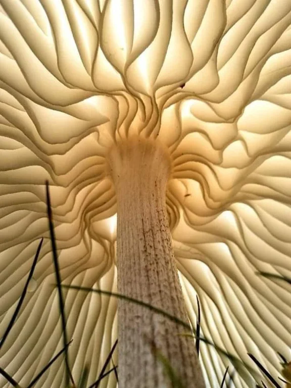 art_expat's tweet photo. Underside of a mushroom cap https://t.co/erkJc4Gcpy