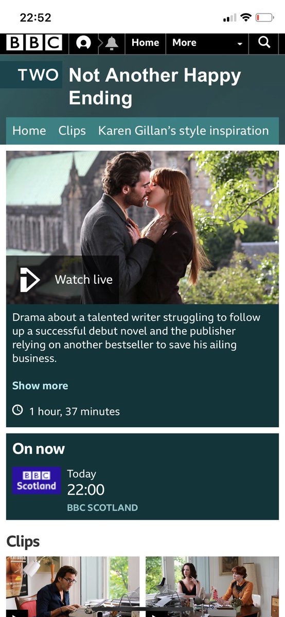 What a nice surprise to see our film #NotAnotherHappyEnding  <a href="/karengillan/">Karen Gillan</a> @stanleyweber <a href="/AmyMansonLondon/">Amy Manson</a> @HenryIanCusick <a href="/GaryLewisUN/">Gary Lewis</a> <a href="/freyamavor__/">Freya Mavor</a> on <a href="/BBCScotland/">BBC Scotland</a> channel now! Stream now or watch on <a href="/BBCiPlayer/">BBC iPlayer</a> Fun times! <a href="/GriffinWendy/">Wendy Griffin</a> <a href="/johnmckayinc/">john mckay</a> <a href="/Clairey11/">Claire Mundell</a> @DavidSolomons2