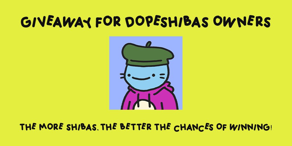 dopeshibas's tweet photo. Cool Cat Giveaway for #Dopeshibas owners!

Giveaway results: 22.08.2021
Time: 10pm UTC (3pm PDT, 6pm EDT)

Rules
• You must own at least one shiba
• Dopeshibas in your account must not sell for less than 0.2 eth 
• If you're not selling dopeshibas, you're participating, too. https://t.co/ZVqWDXkFVB