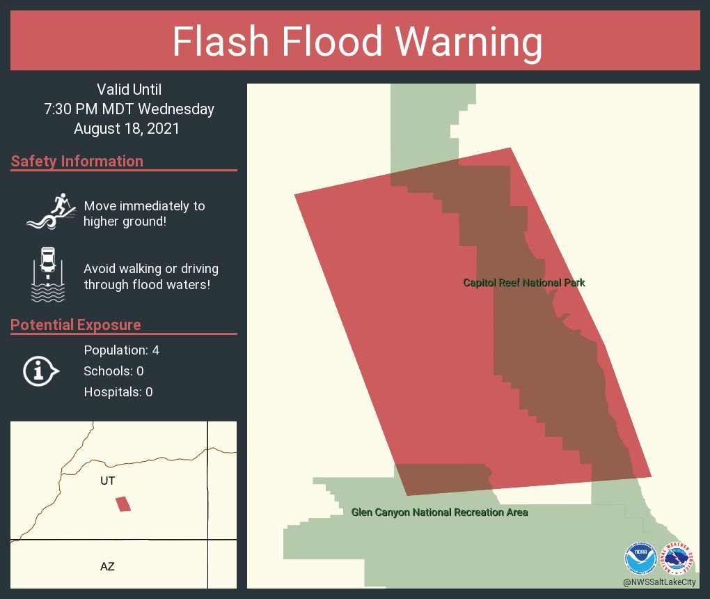 NWSSaltLakeCity's tweet image. Flash Flood Warning including Garfield County, UT until 7:30 PM MDT