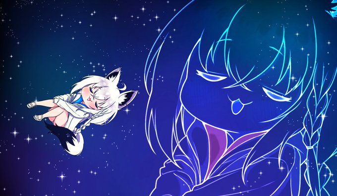 今日はちょっと暑いので涼しげなスペース白上置いとく
#絵フブキ 