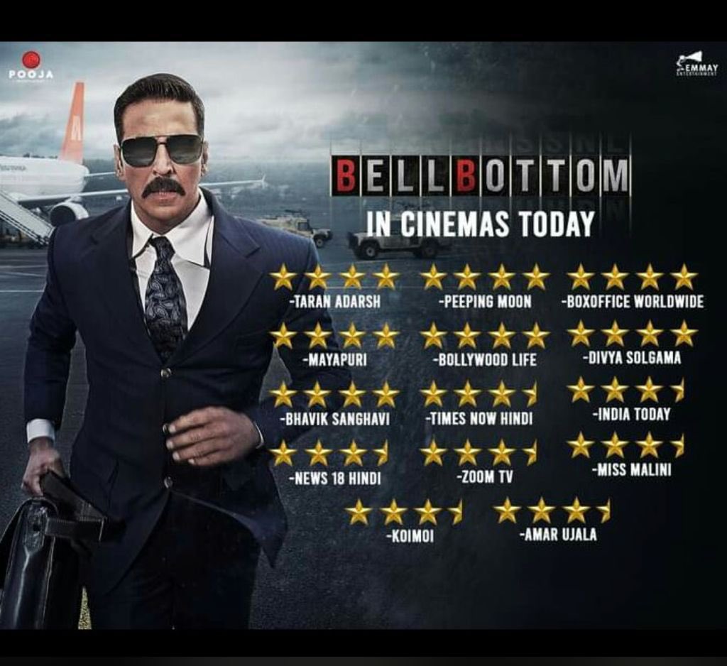 #BellBottom 4 stars ⭐️ rating 
In cinemas from today 
@starworldcine #StarworldCinemas 
@PrayagrajSocial @PrayagrajTimes 
#Aligarh #Allahabad #Agra #Mathura #Rampur #Mirzapur