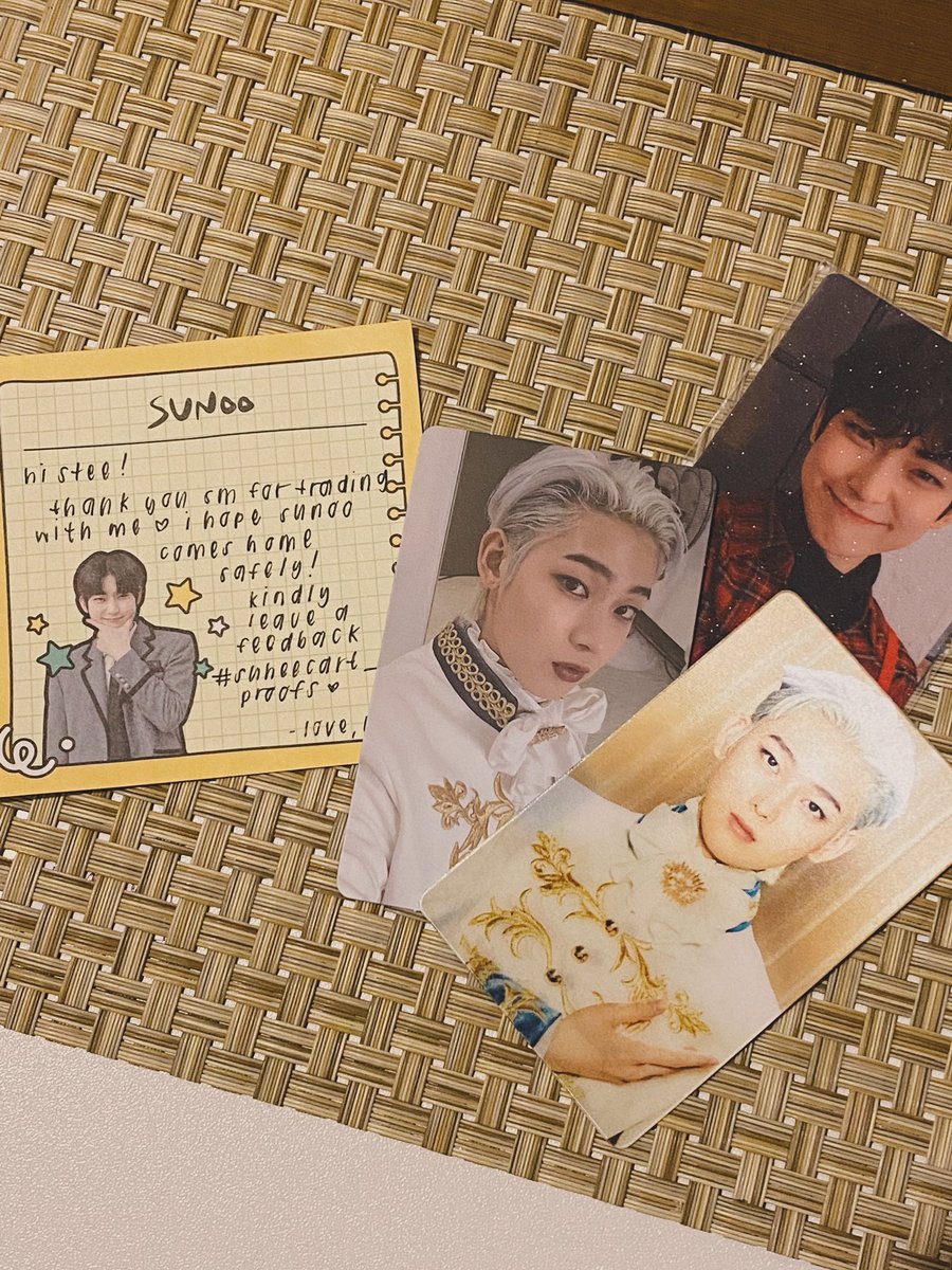 4deonnu's tweet photo. Κ #4deonnumail Ι
*:ο½₯οΎ trade mail
received sunoo up selca & lenti !! thank u for trading w me @suheecart β‘ Iβm excited for u to receive jake as well !! β‘
#suheecart_proofs https://t.co/WrFzMgvVVW