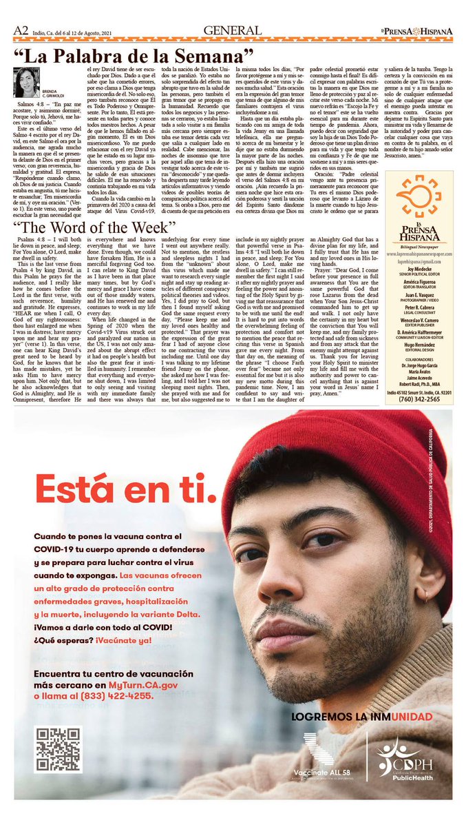 BrendaGrimoldi's tweet photo. I am very excited and blessed to have my own weekly column in the bilingual newspaper #LaPrensaHispana #thewordoftheweek #write2create #columnist https://t.co/8cTIF4MuXi