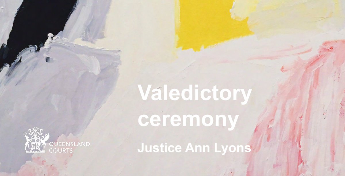 The valedictory ceremony for Her Honour Justice Ann Lyons will be held in the QEII Courts of Law on Friday 20 August and live streamed to regional courthouses in #Cairns and #Maroochydore: bit.ly/30ItMQw #auslaw #womeninlaw @UQLaw @qutlaw @qldlawsociety
