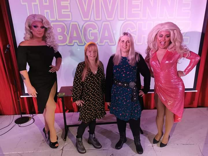 I look very awkward and very short but had the best time <a href="/GleeClubCardiff/">The Glee Club Cardiff</a> seeing <a href="/THEVIVIENNEUK/">TheVivienne</a> and @ChipShopBird tonight. So good to be able to go to a drag show again!