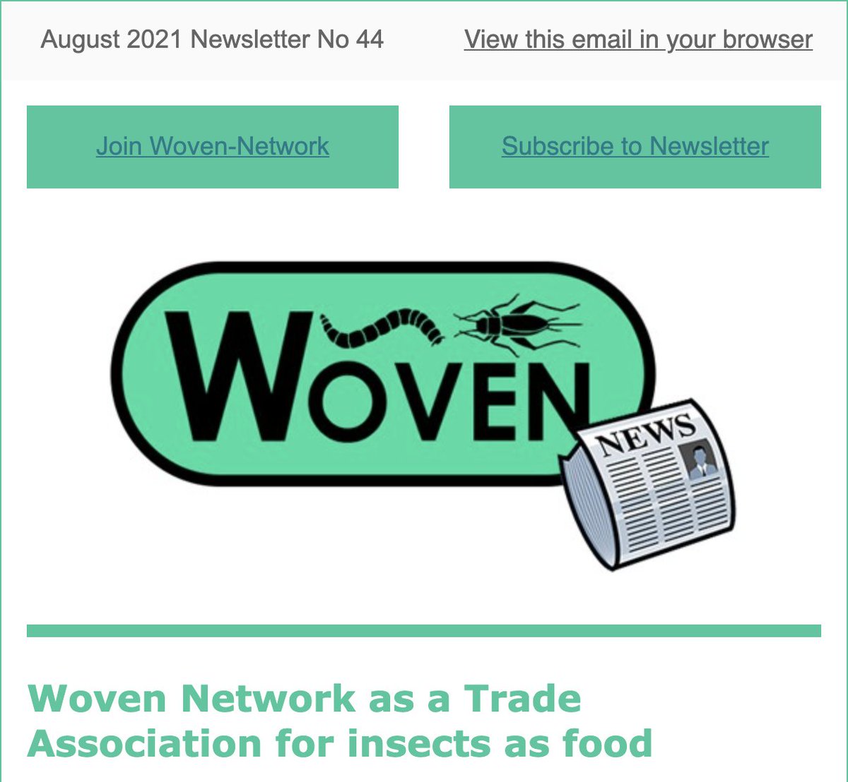 Woven Network newsletter August 2021 No. 44 - eepurl.com/hBNfrn