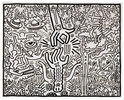 KeithHaringArt's tweet photo. The Marriage of Heaven and Hell, 1984 https://t.co/NSxzNJzsNm #neoexpressionism #haring https://t.co/vaWH0XtIPD