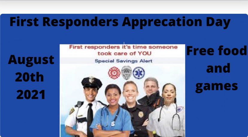 1851 s Christopher Columbus blvd Philadelphia pa 19148 2pm-8pm #firstrespondersappreciationday #August20th #freefood #games
