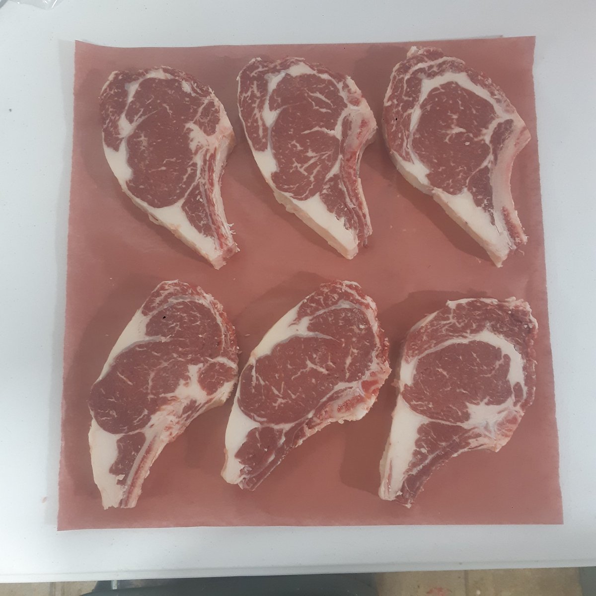 Cut some great looking  Dual E Red Angus Rib steaks today. Wish they were going onto our own bbq! 

#cdnbeef #cdnangus #local
