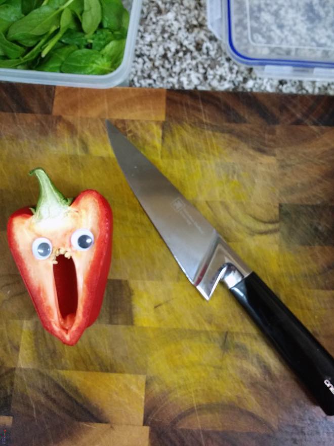 cutting bell peppers and adding googly eyes is bound to heal your soul a little, give it a try