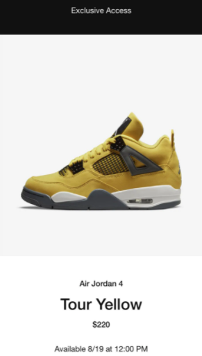 Air Jordan 4 Retro 'Tour Yellow 