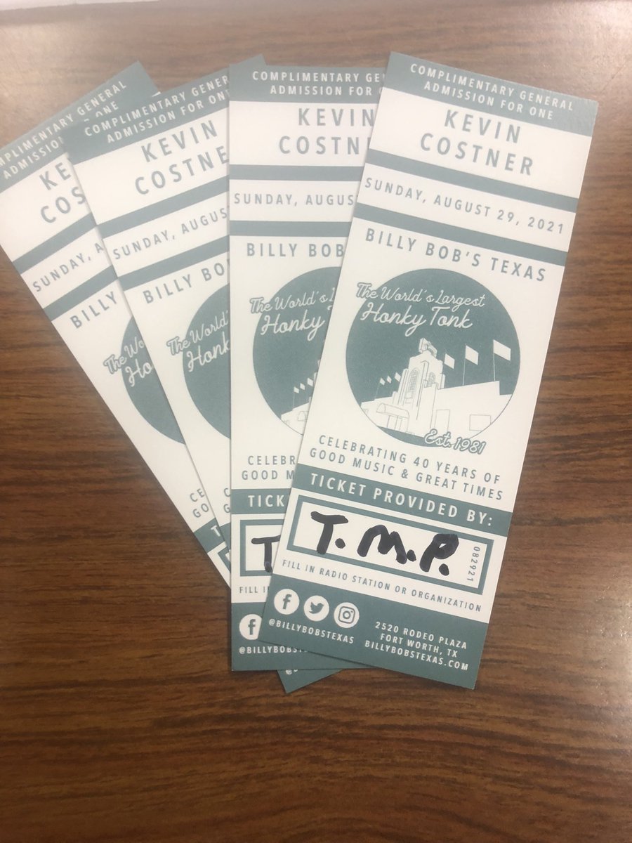 TxMusicPickers's tweet photo. The star of @Yellowstone Kevin Costner and @modernwest roll into Cowtown next Sunday Aug.29th at the world’s largest Honky Tonk @BillyBobsTexas..you want to go? RT this and name the Texas band that was featured in Season one and also their song that Rip/Beth danced to in the bar? https://t.co/cjoOA65Zf8