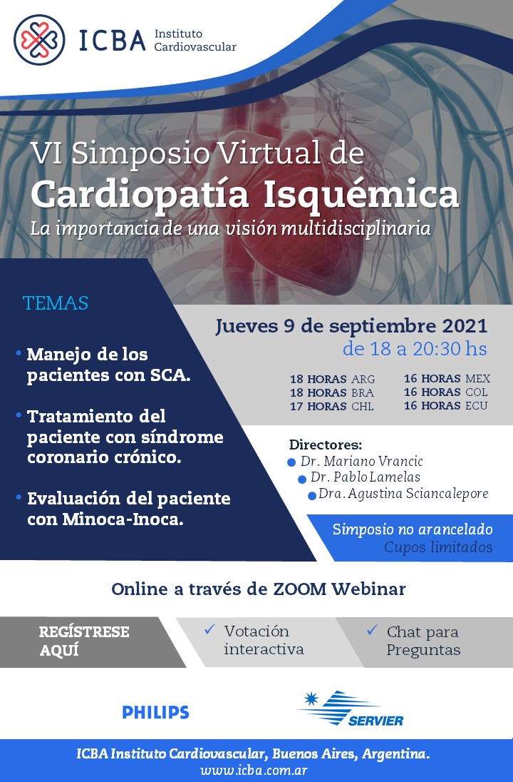 jpcostabel's tweet photo. Todos INVITADOS a nuestro próximo simposio de CARDIOPATÍA ISQUÉMICA. 
➡️ Sindromes coronarios agudos, revascularización compleja y Minoca/Inoca. Los temas a discutir
https://t.co/k9MfK9yPLg https://t.co/ZNKN6EItaY