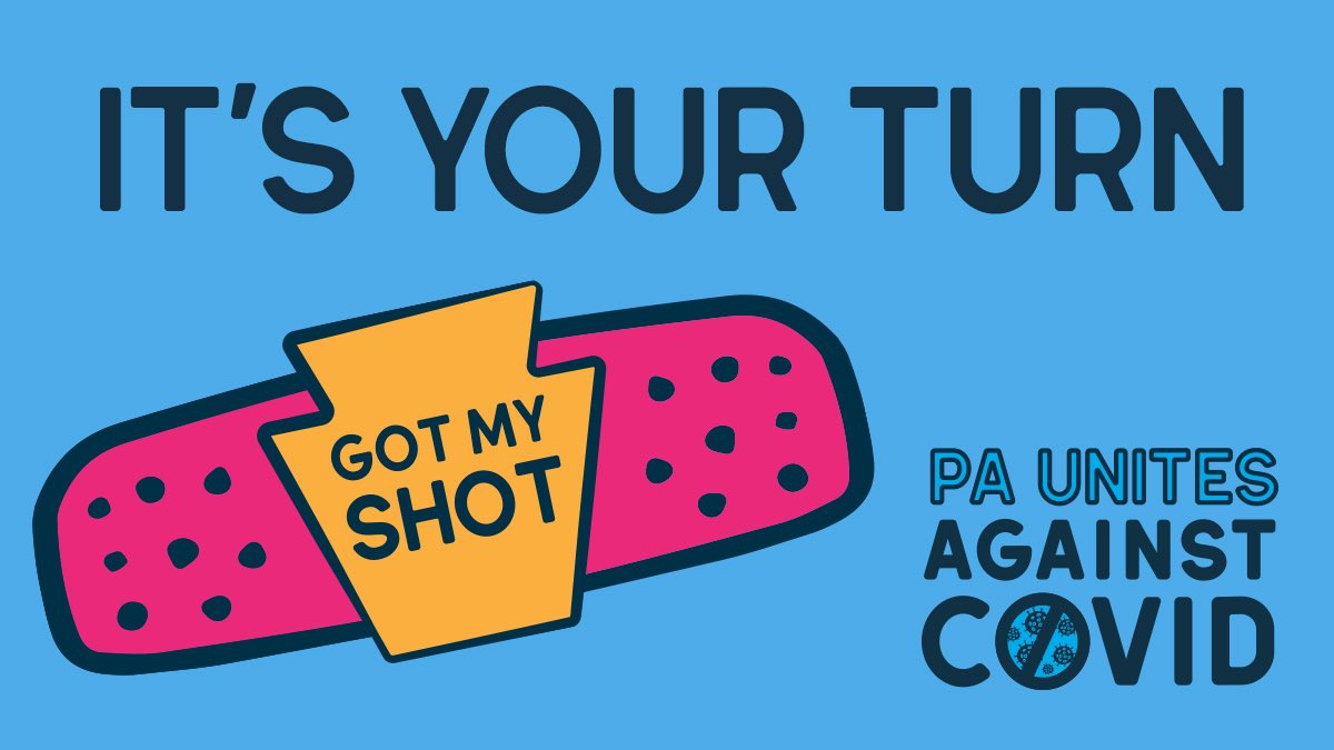 More and more Pennsylvanians are getting their vaccines. Ready? It’s your turn! Pennsylvania wants to help you get vaccinated. Go to PA.GOV/COVID to find a provider to schedule your COVID-19 vaccine. #PAAgainstCOVID #WeHaveThePowerPA #VoicesForVaccines
