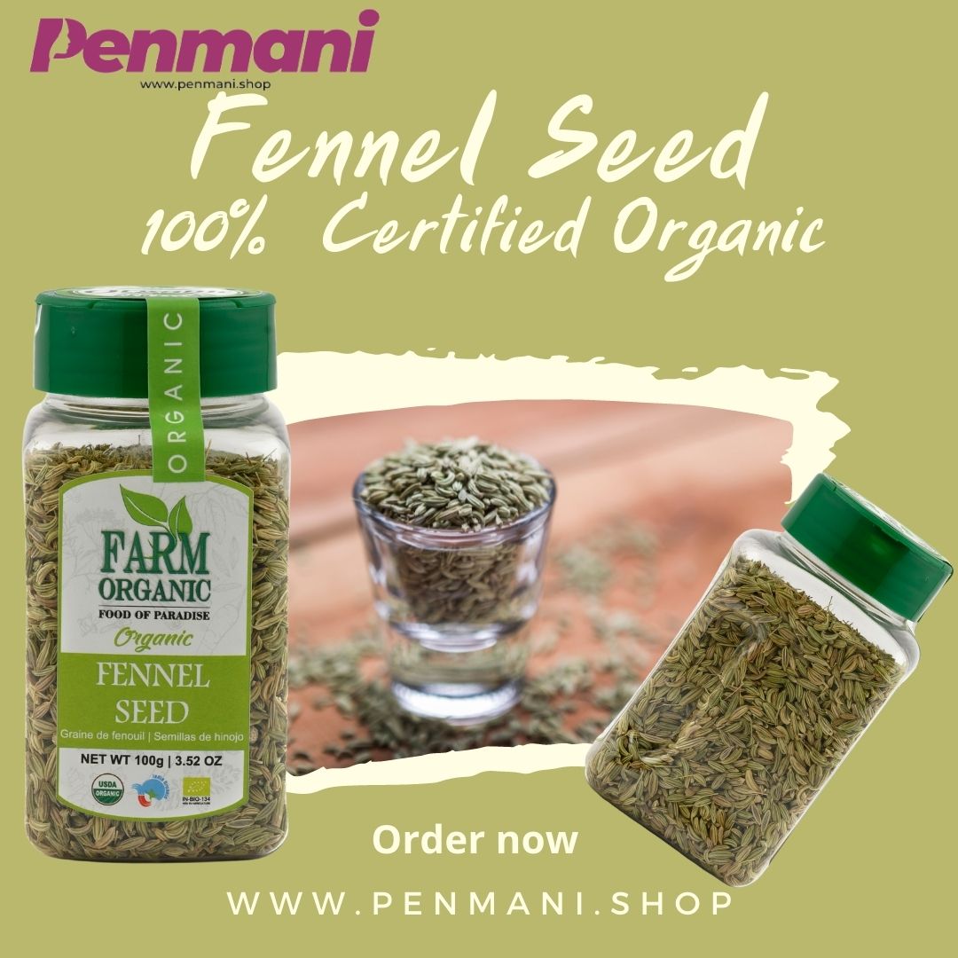 Two of the most used #spices is out! But the third one is missing right? Yes, and it's the #Fennel #seeds!! This is added as well, in our #certified #Organic range of spices!!
.
#FennelSeeds give a #sweet #licorice-like #tast
#Penmani #PenmaniShop #OrganicProducts #OrganicSpices
