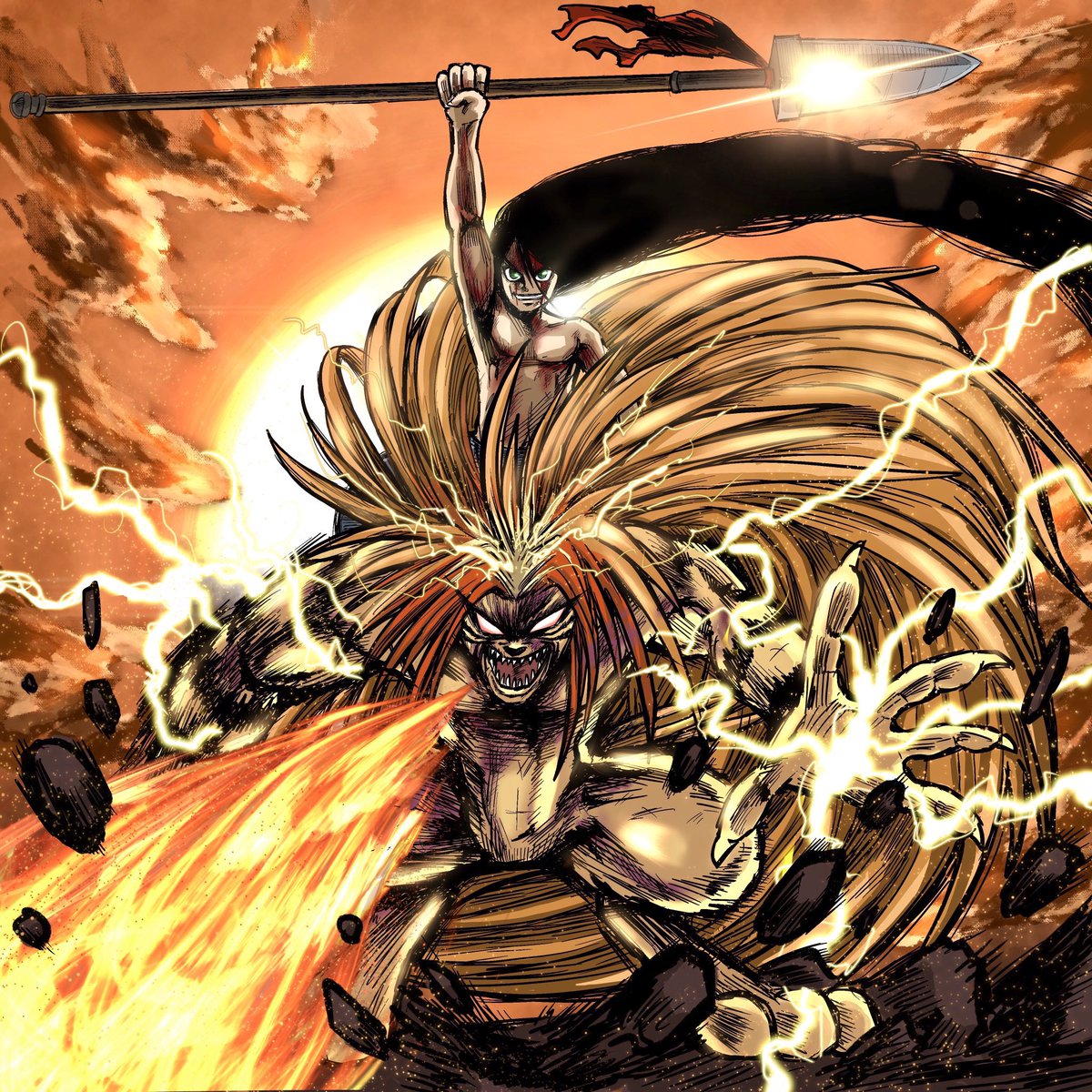 ちゃーろー Nft Illust ヘラクレス トカゲ 人間 イラスト描き 今までいろんなマンガ アニメのイラスト 描いたりしてるけど 一番自分が描いた漫画のイラストの中で好きなのは この うしおととら のイラスト 上手い 下手とかじゃなくて