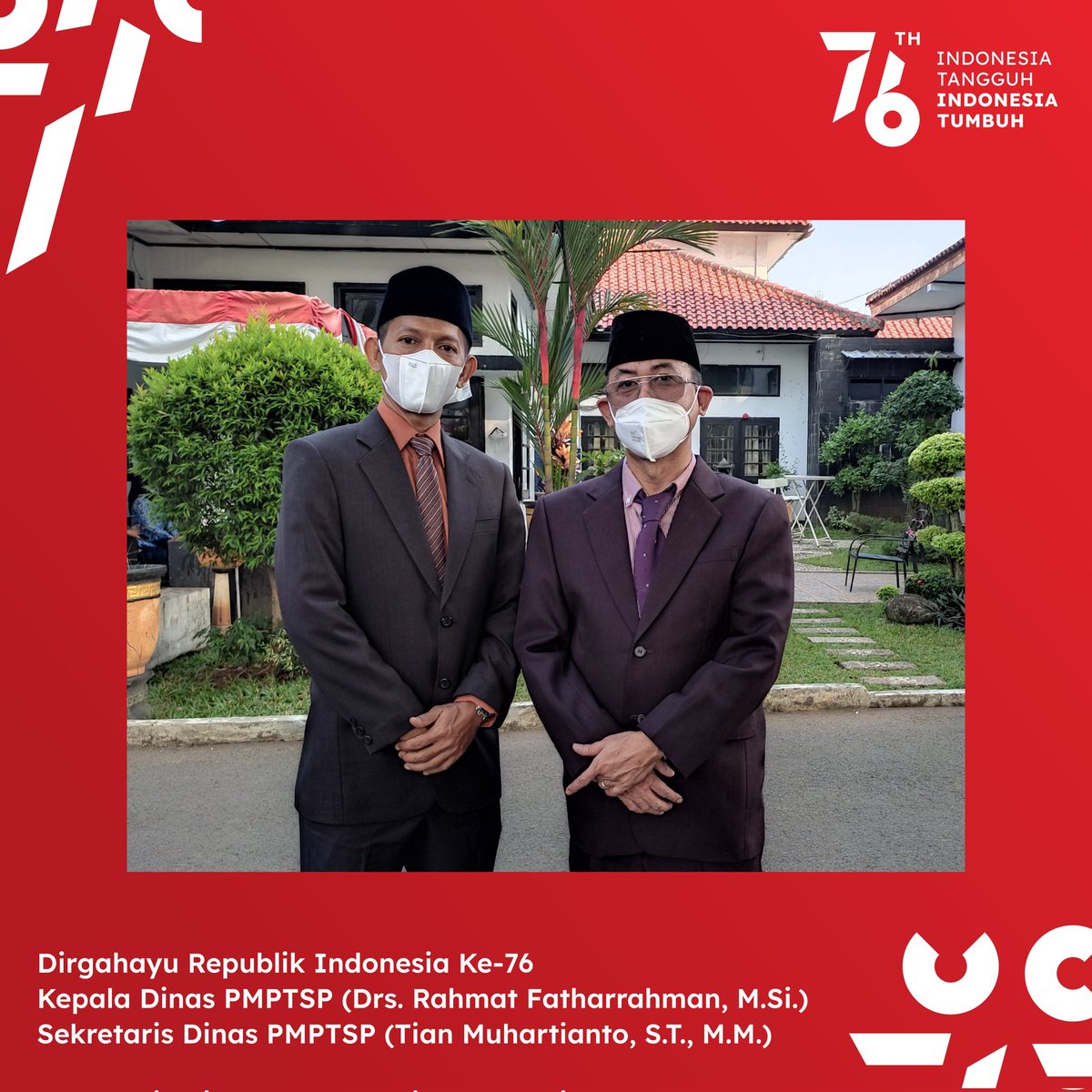 Dpmptsp_Subang's tweet photo. Selasa (17/08/2021)β’ Upacara Memperingati Hari Kemerdekaan ke-76 yang di laksanakan di Kantor DPMPTSP Kabupaten Subang.
.
.
.
#dpmptspjabar #dpmptspjaya #dpmptspsubang #subangjawara #subanginfo #exploresubang #investasisubang #hutri76 #merdeka #agustus #pemkabsubang https://t.co/Y7IfDsDcHY