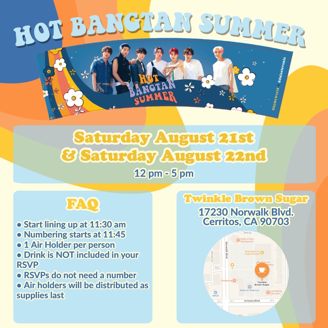 🏖D-3 until #HotBangtanSummer⛱ We can’t wait to celebrate Butter’s 9 weeks at #1 on the Hot BB100 with you guys🥳⛱ Pre orders are still open until midnight Thursday if you want to secure your air holder and goodies.💜 #bts #hotbangtansummer #btscupsleeve #socalarmy #BTSARMY