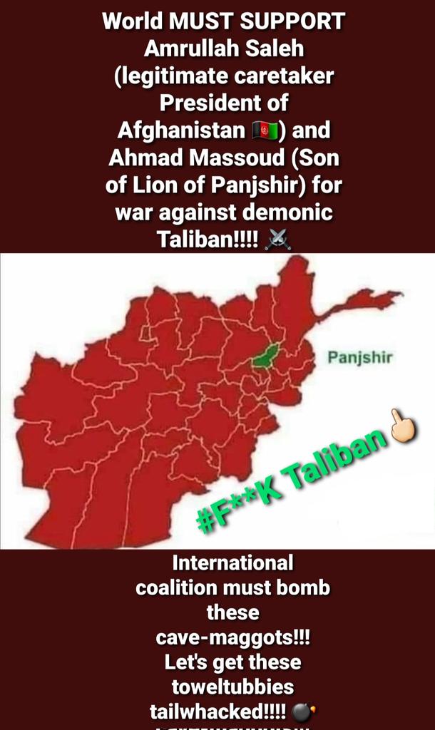 TeutonKanishka2's tweet photo. #Afghanistan #AmrullahSaleh #PanjshirResistance #BanTaliban #TalibanIslamistTerrorBack https://t.co/QAGbiTjpnl